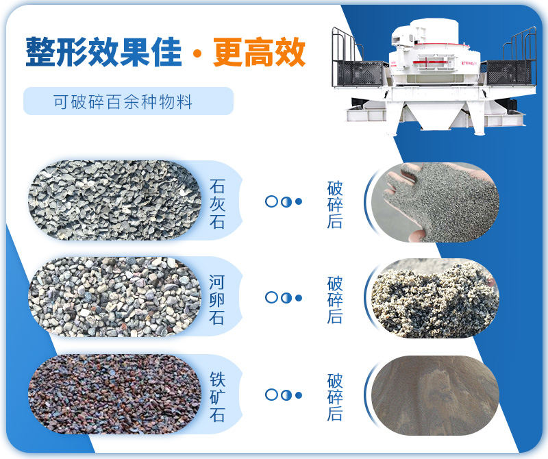 制砂機(jī)成品粒度多樣化，各種石料都不怕